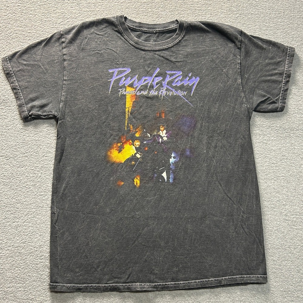Prince Purple Rain  Official Graphic Band T-Shirt Mens M Washed Black Cotton